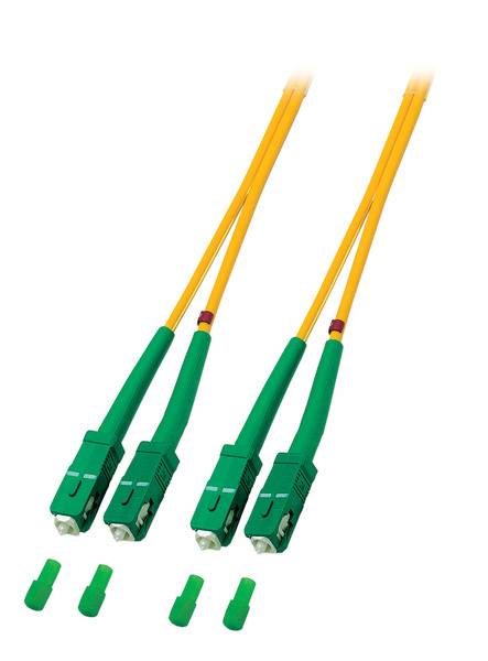 Duplex Patchkabel SC/APC-SC/APC OS2 G652D -- 10m LSZH 3mm gelb Glasfaserverkabelung Glasfaser OS2