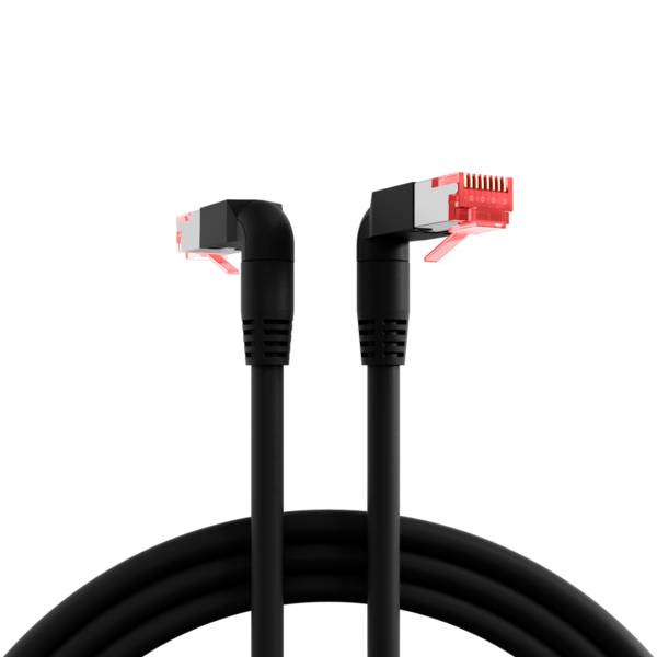 RJ45 Patchkabel Cat.6A S/FTP LSZH -- Draka UC900 TM21 2x90° schwarz 5m Kupferverkabelung