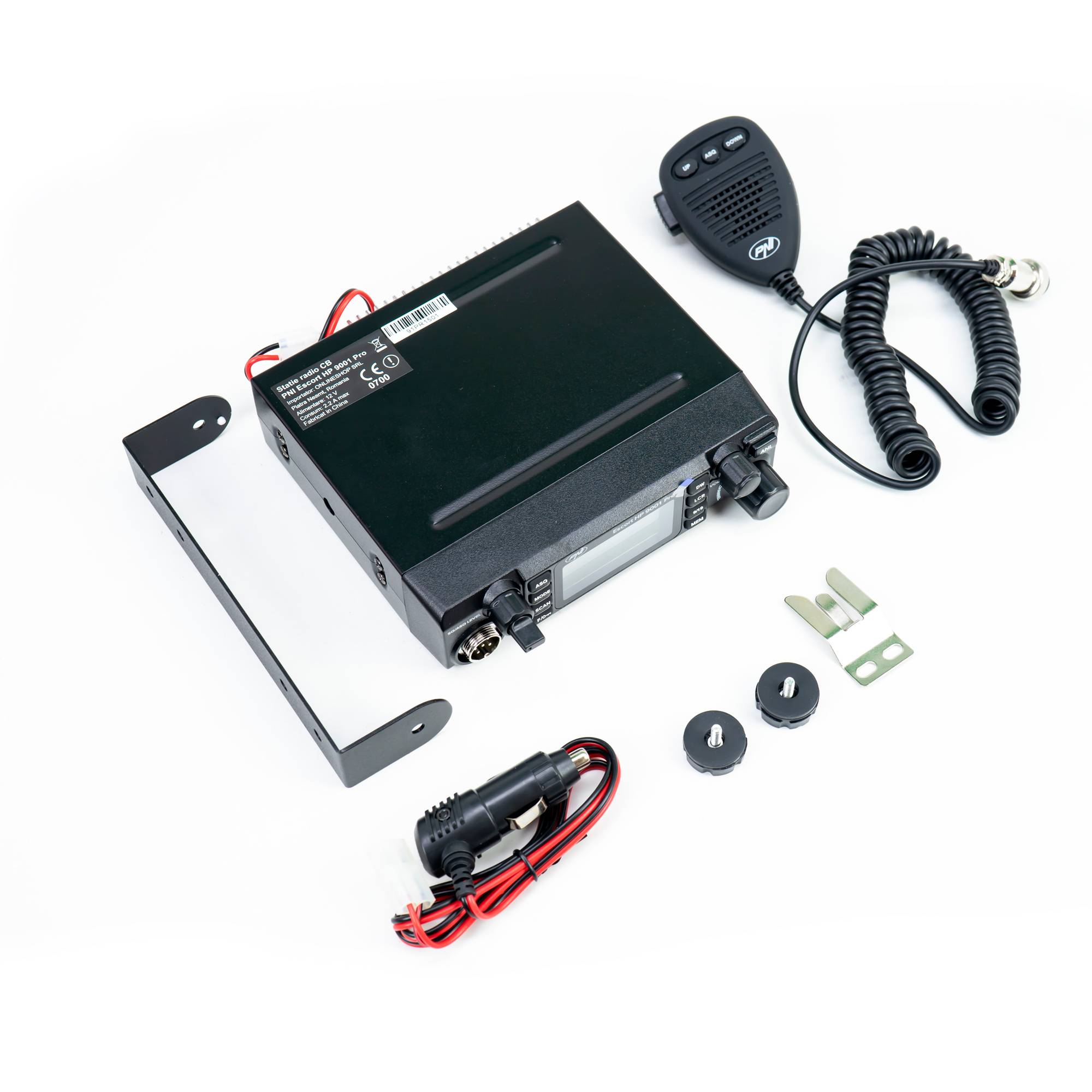 <p>CB PNI Escort CB 9001 PRO ASQ Einstellbares CB-Radio, AM-FM, 12V / 24V, 4W, Scan, Dual Watch, ANL, Mehrfarbenbildschirm<br /> <br /> <br />