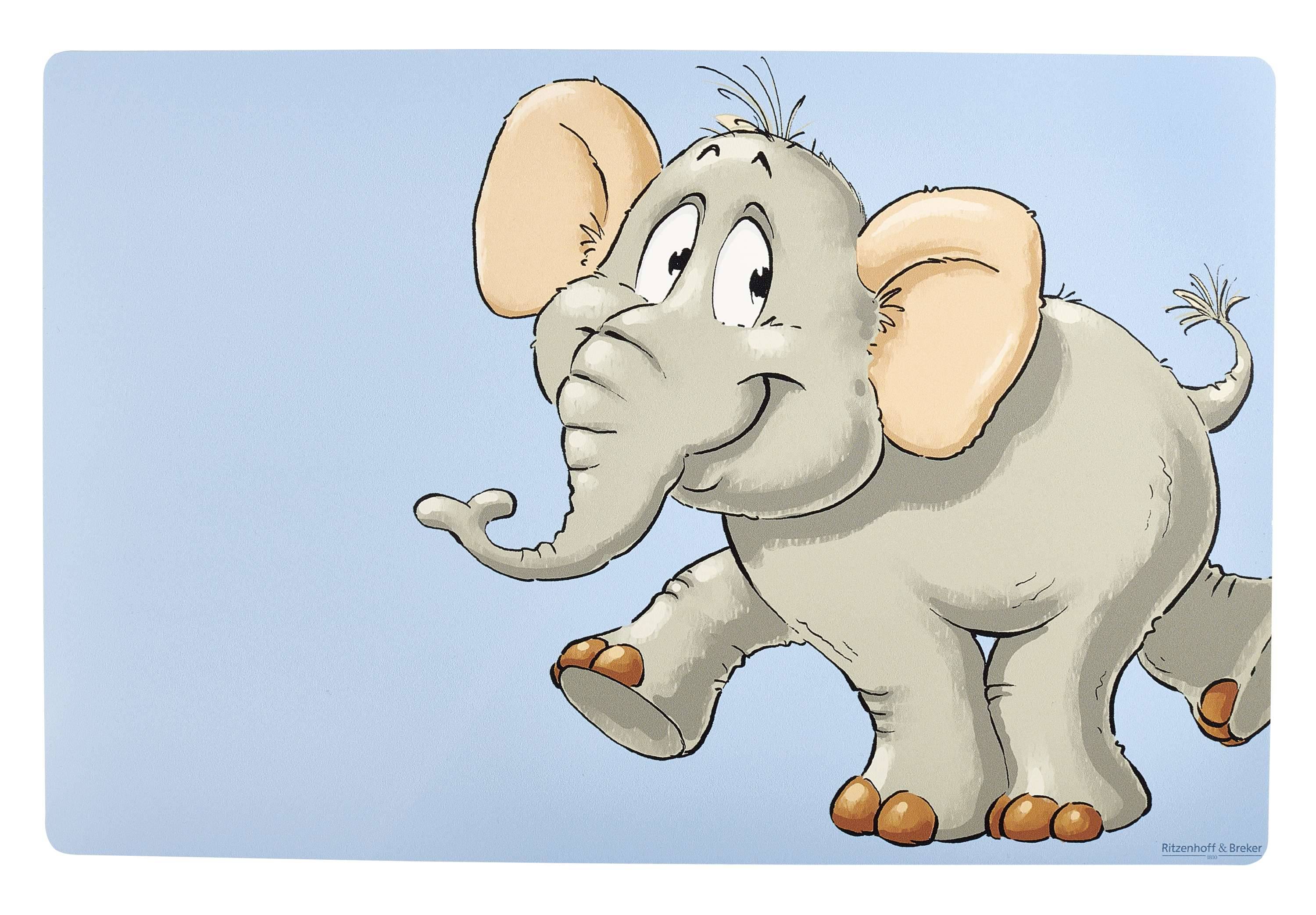 R&B Platzmatte Kindergeschirr Happy Zoo Elefant Eddi Kunsstoff mehrfarbig