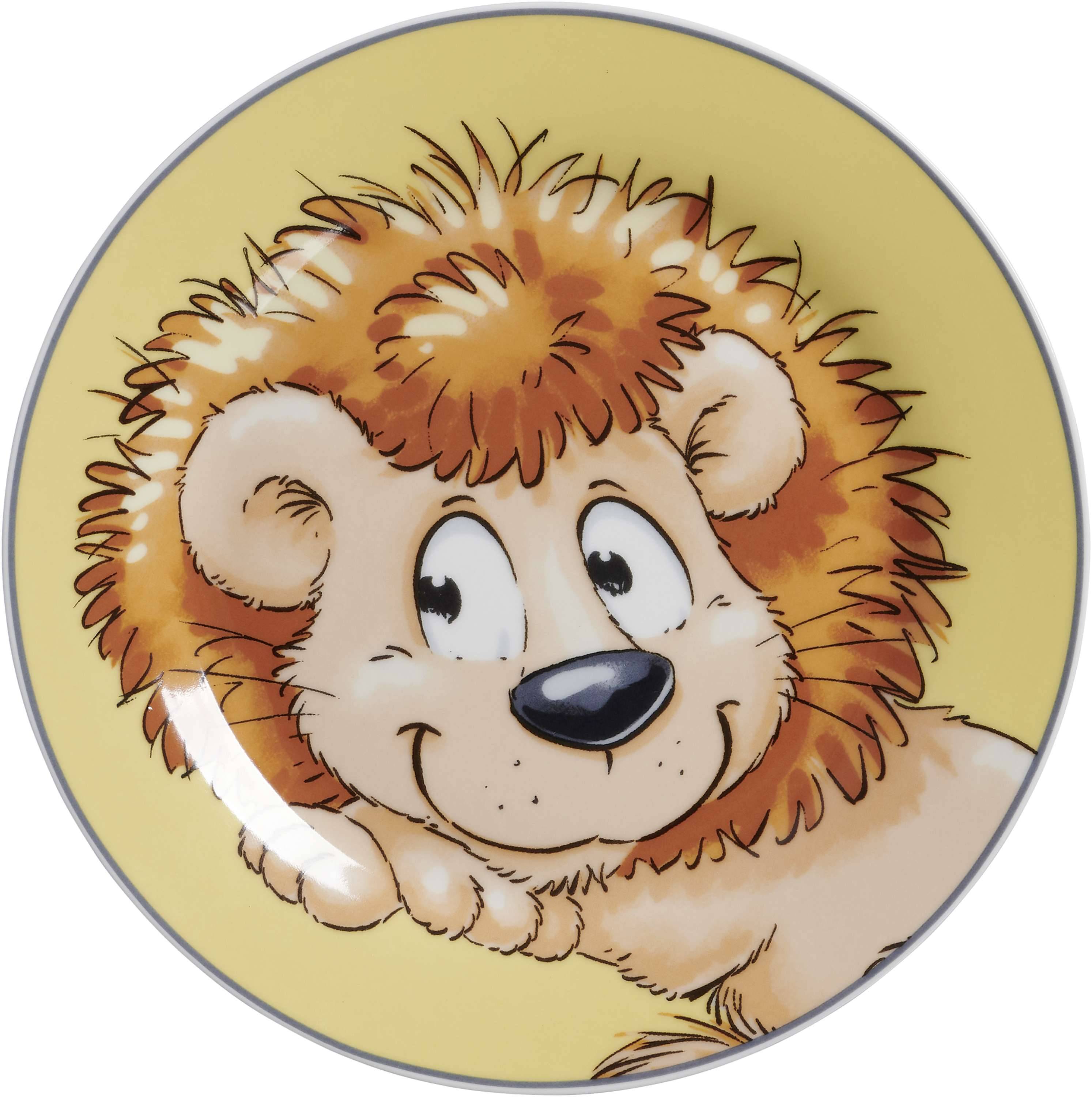 R&B Frühstücksteller Kindergeschirr Happy Zoo Löwe Leo Porzellan 19 cm