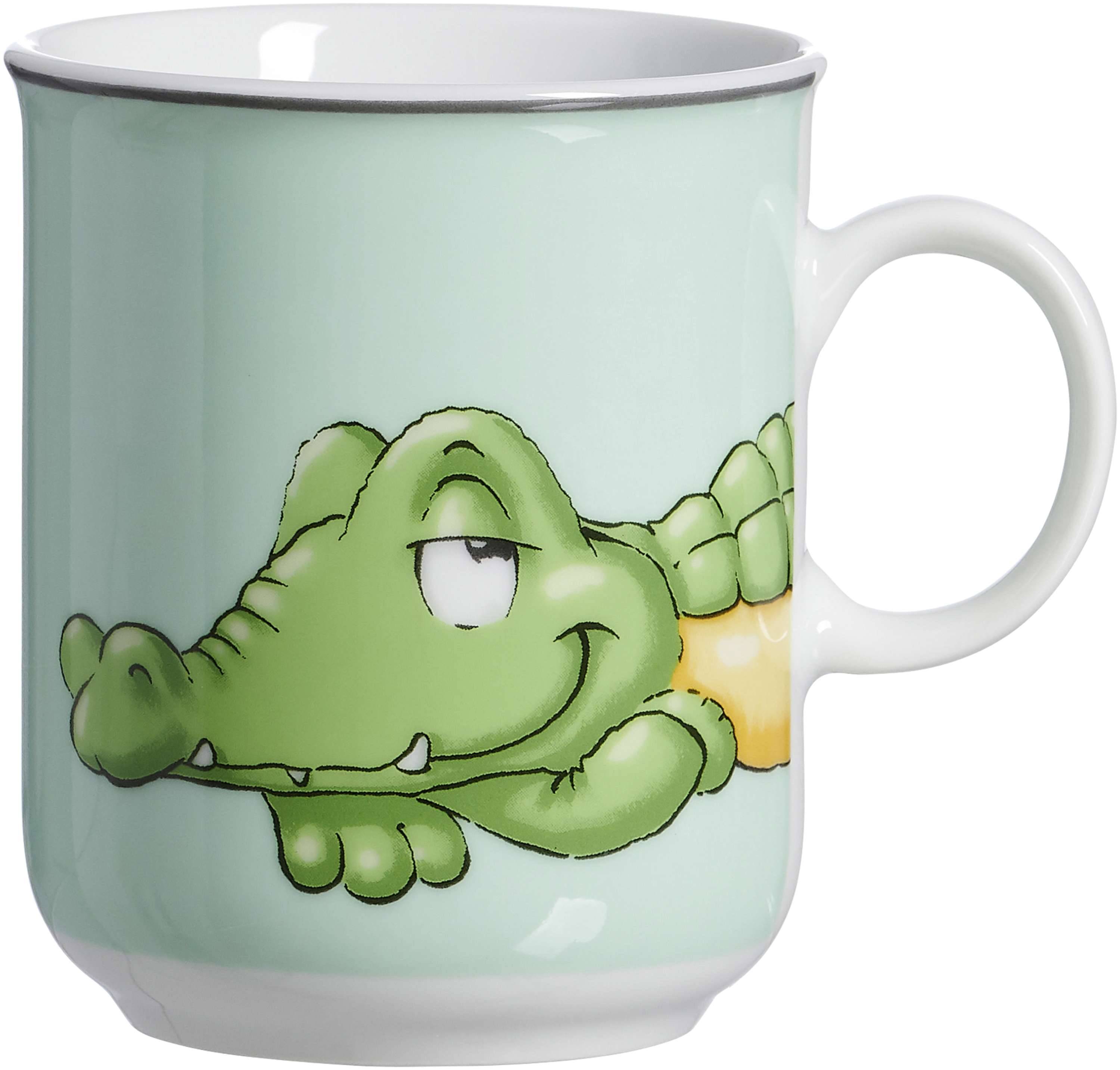 R&B Becher Kindergeschirr Happy Zoo Krokodilkind Koko Porzellan mehrfarbig