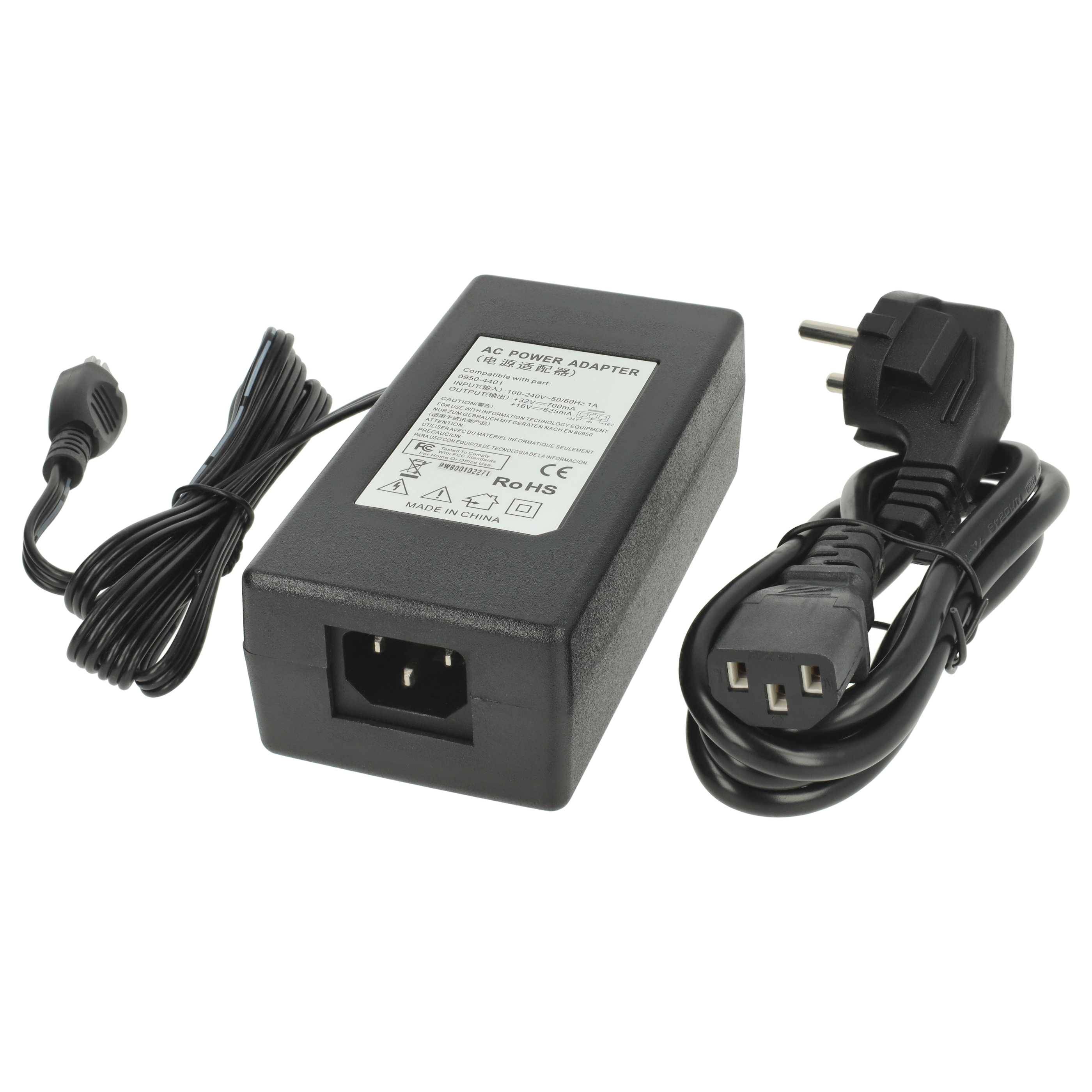 vhbw Netzteil kompatibel mit HP Deskjet 5160 | 5740, 5168, 5150, 5650, 5652, 5850, 9650, 9670, 9680, HP Photosmart 7268 und mehr Drucker - 200 cm