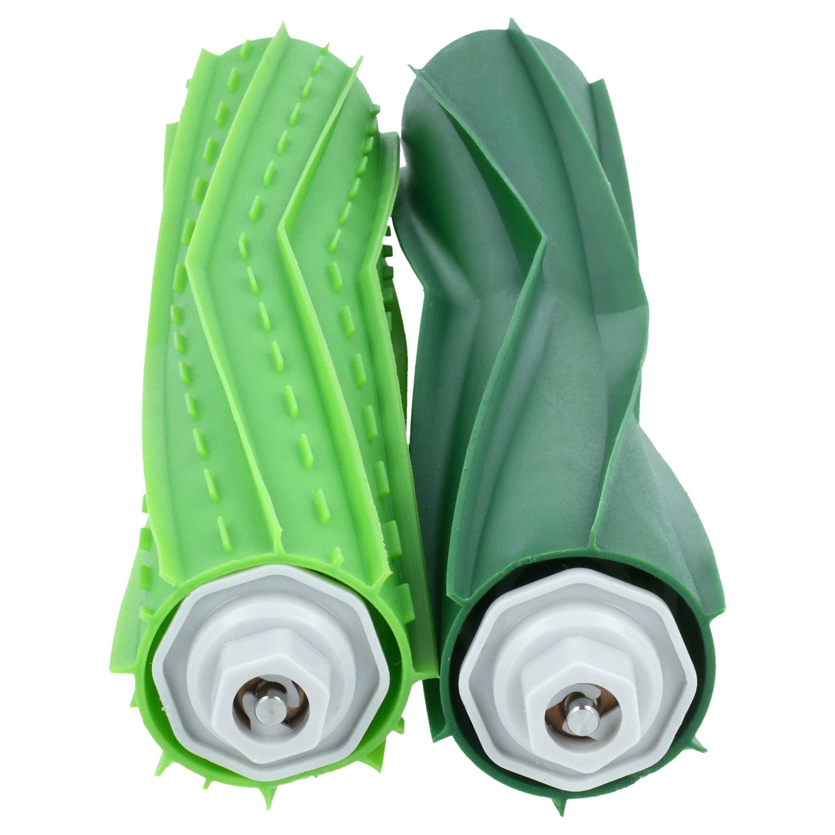 Zwei grüne strukturierte Walzen mit zylindrischen Formen und sechseckigen Mustern, die für die Oberflächenglättung oder -reinigung bei DIY-Projekten verwendet werden.