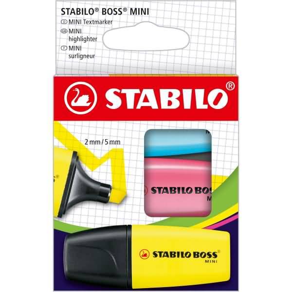STABILO - Boss Mini Textmarker farbsortiert 3 St.