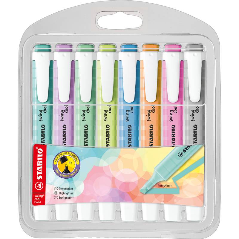 STABILO Textmarker swing cool Pastel, 8er PET-Etui