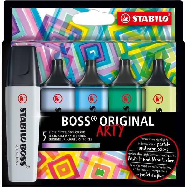 Textmarker Boss Original Etui -Arty- sortiert Etui VE=5 Stifte