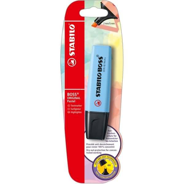 Textmarker Boss Original Pastel himmlisches Blau Blisterkarte