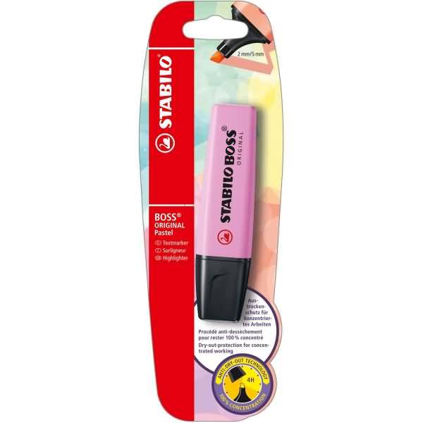 Textmarker Boss Original Pastel frische Fuchsie Blisterkarte