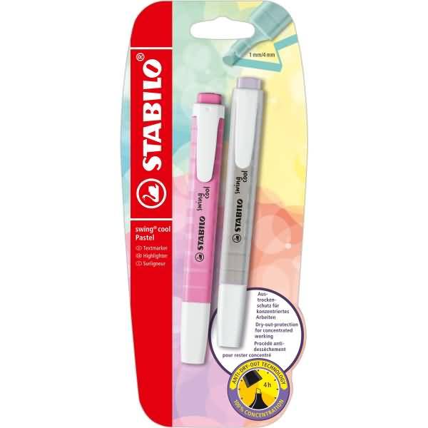 Textmarker swing cool Pastel sortiert VE=2 Stifte Blisterkarte