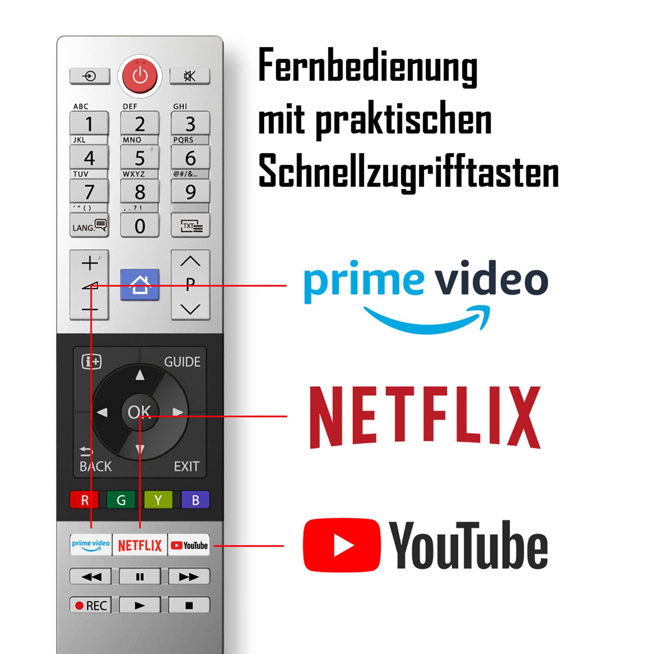 Toshiba 42L2163DAY 42 Zoll Fernseher / Smart TV (Full HD, HDR, Triple-Tuner) - 6 Monate HD+