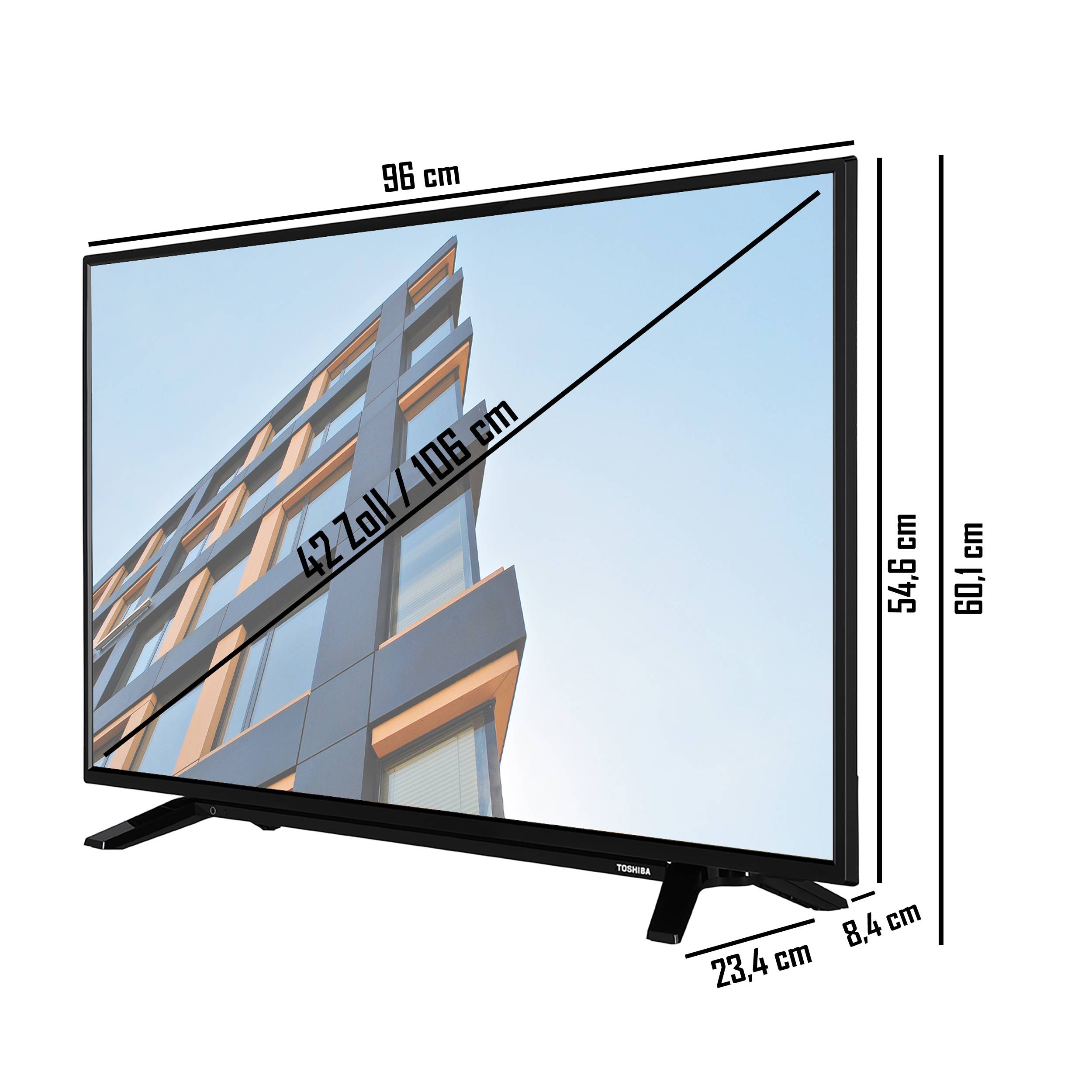 Toshiba 42L2163DAY 42 Zoll Fernseher / Smart TV (Full HD, HDR, Triple-Tuner) - 6 Monate HD+