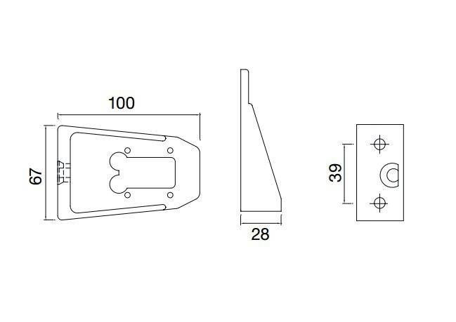 6 x Aspöck Flexipoint 1, Halter Aufhängeteil 100 mm 15-5310-107