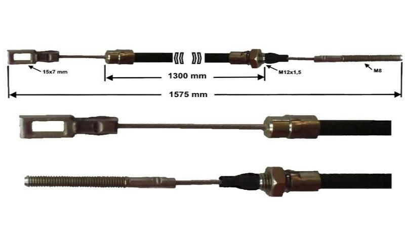 1Stück - Bremsseil für Peitz - HL:1300mm - GL:1575 mm + Gabelkopf