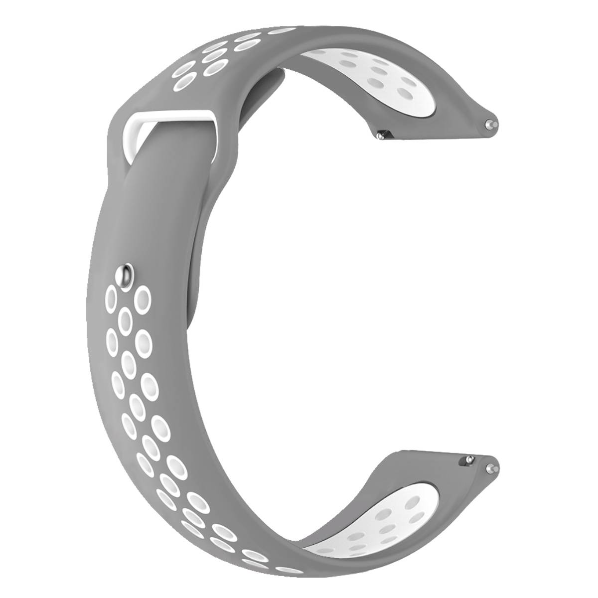 Für Amazfit GTR 3 / GTR 3 Pro Hochwertiges Kunststoff / Silikon Uhr Watch Smart Sport Armband Grau / Weiß