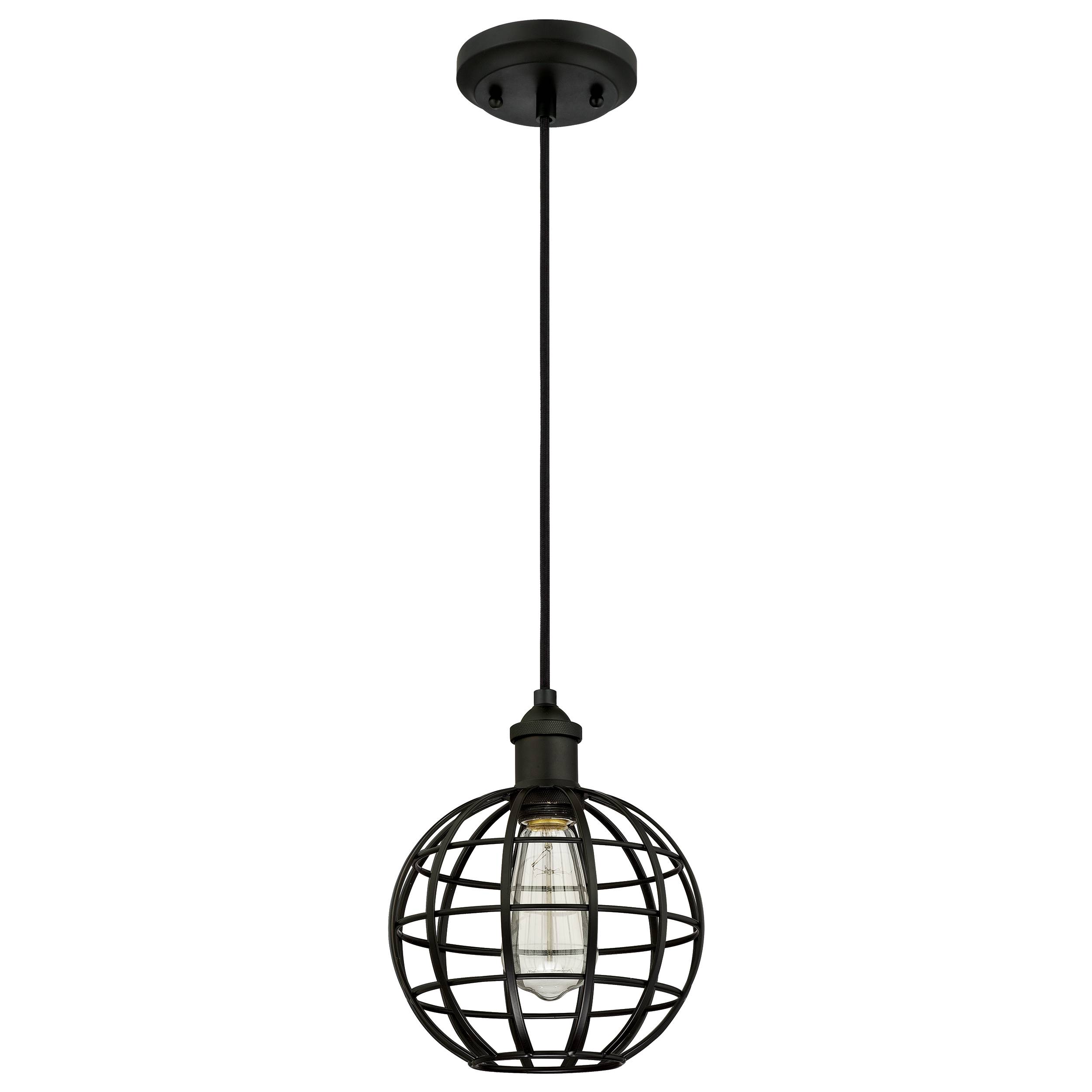 Pendelleuchte Kugel Käfig mattschwarz mit 1 Lampe