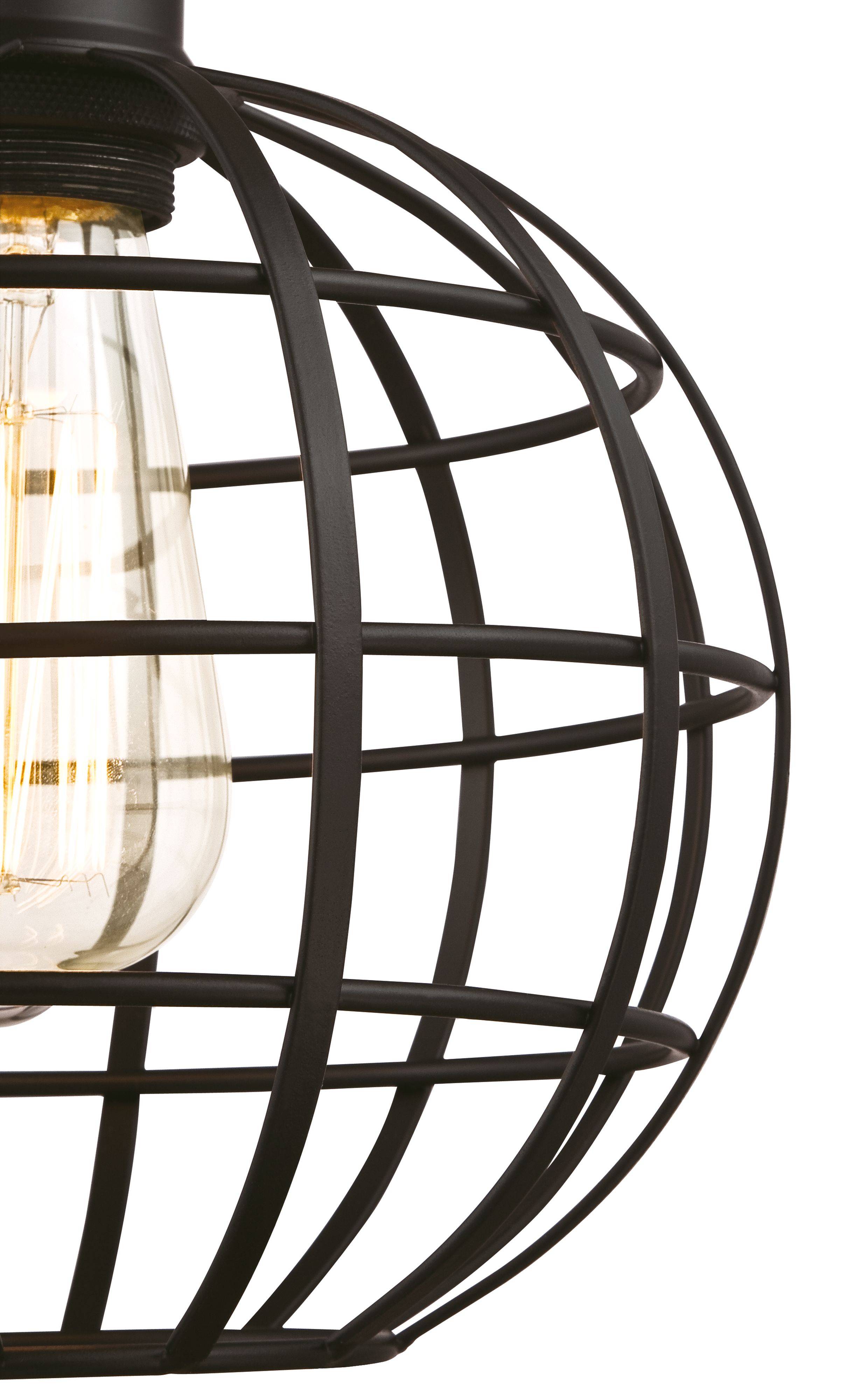 Pendelleuchte Kugel Käfig mattschwarz mit 1 Lampe