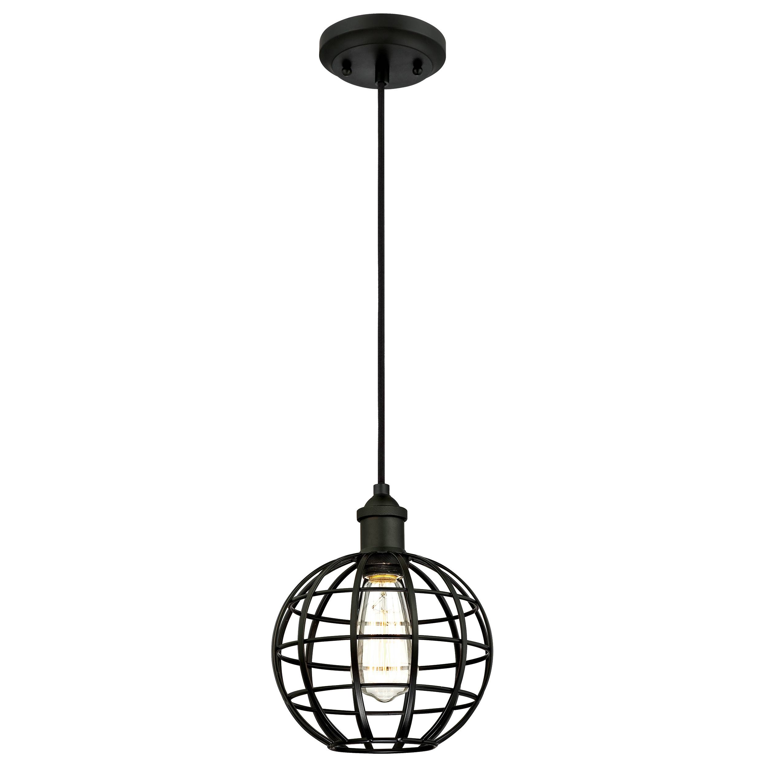 Pendelleuchte Kugel Käfig mattschwarz mit 1 Lampe