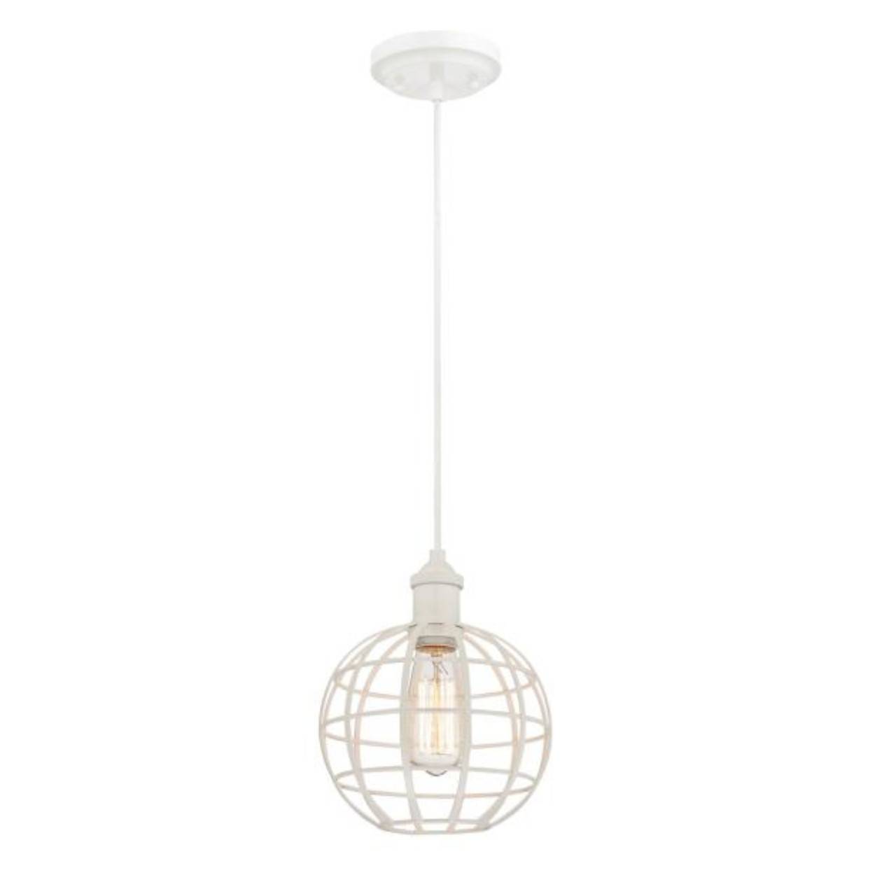 Pendelleuchte Kugel Käfig weiß mit 1 Lampe