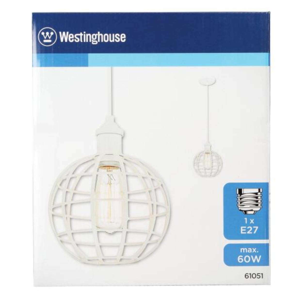 Pendelleuchte Kugel Käfig weiß mit 1 Lampe