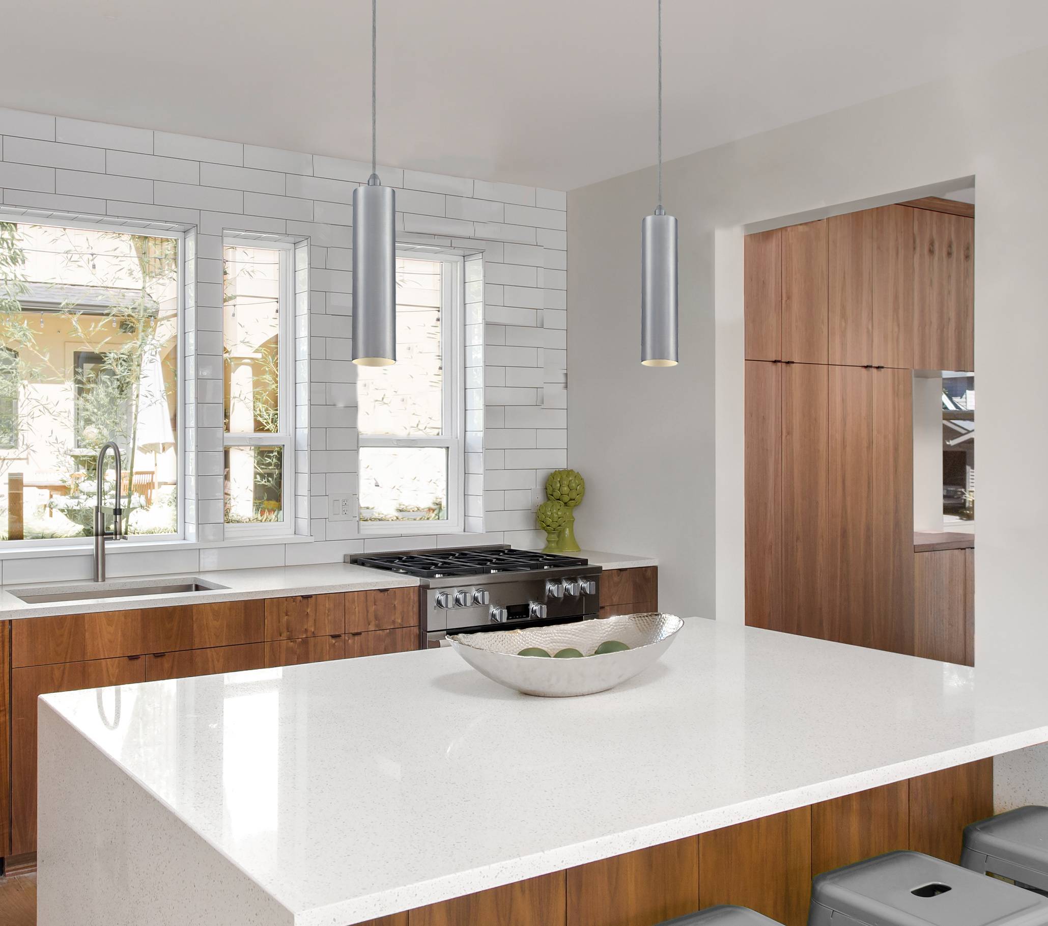 LED Pendelleuchte Rayman Nickel gebürstet