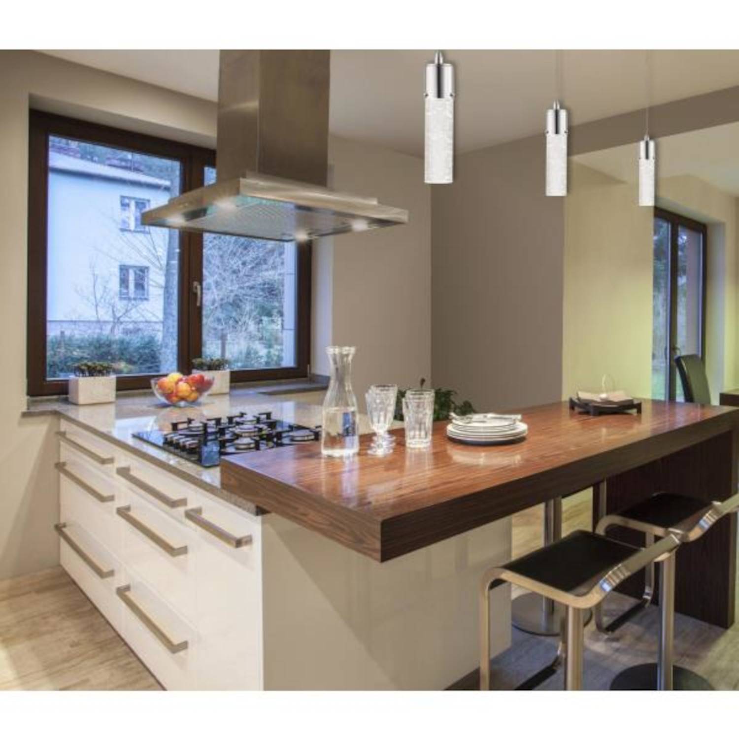 Dimmbare LED Pendelleuchte Cava Chrom