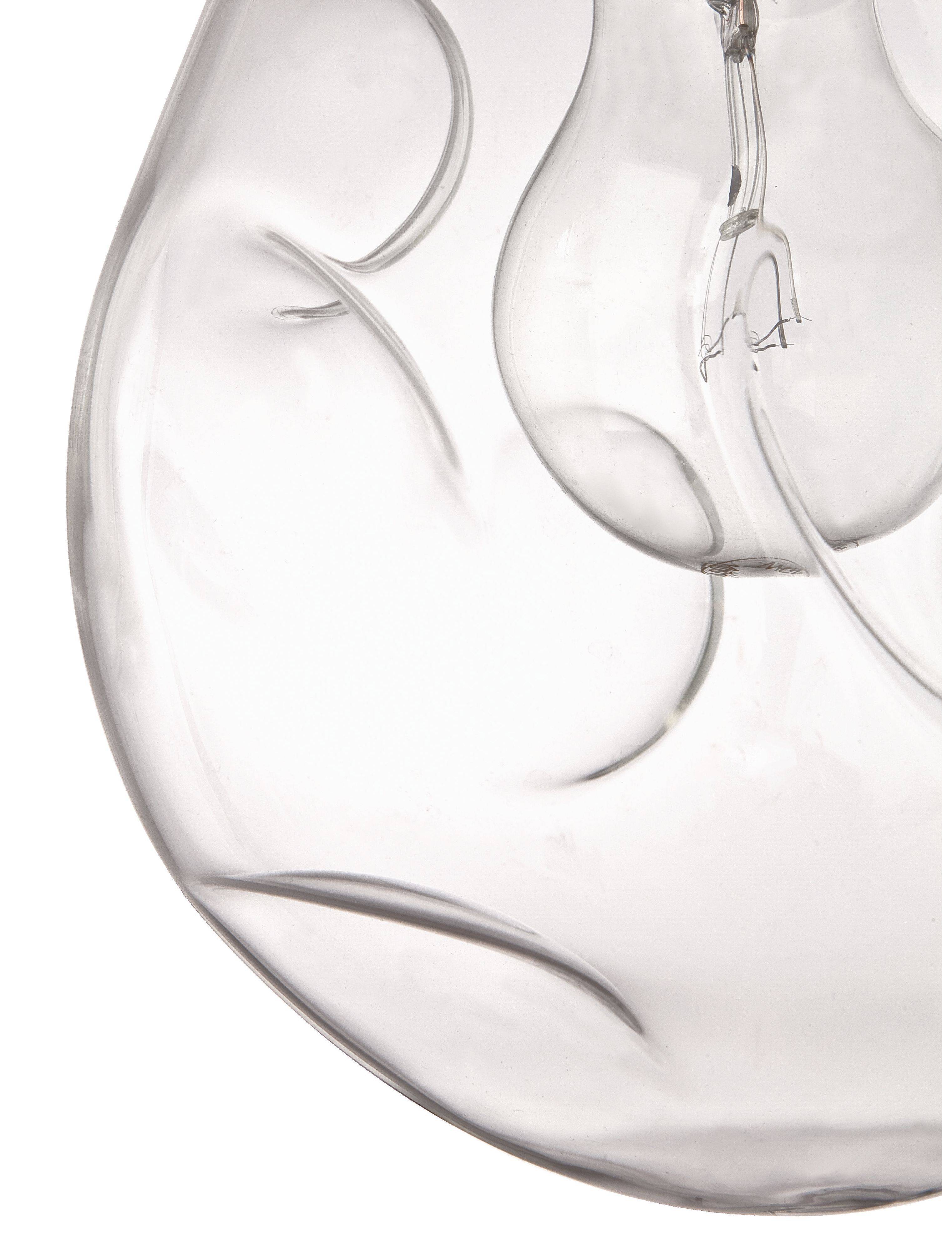 Einflammige Pendelleuchte Nickel mit eingebuchtetem Glas