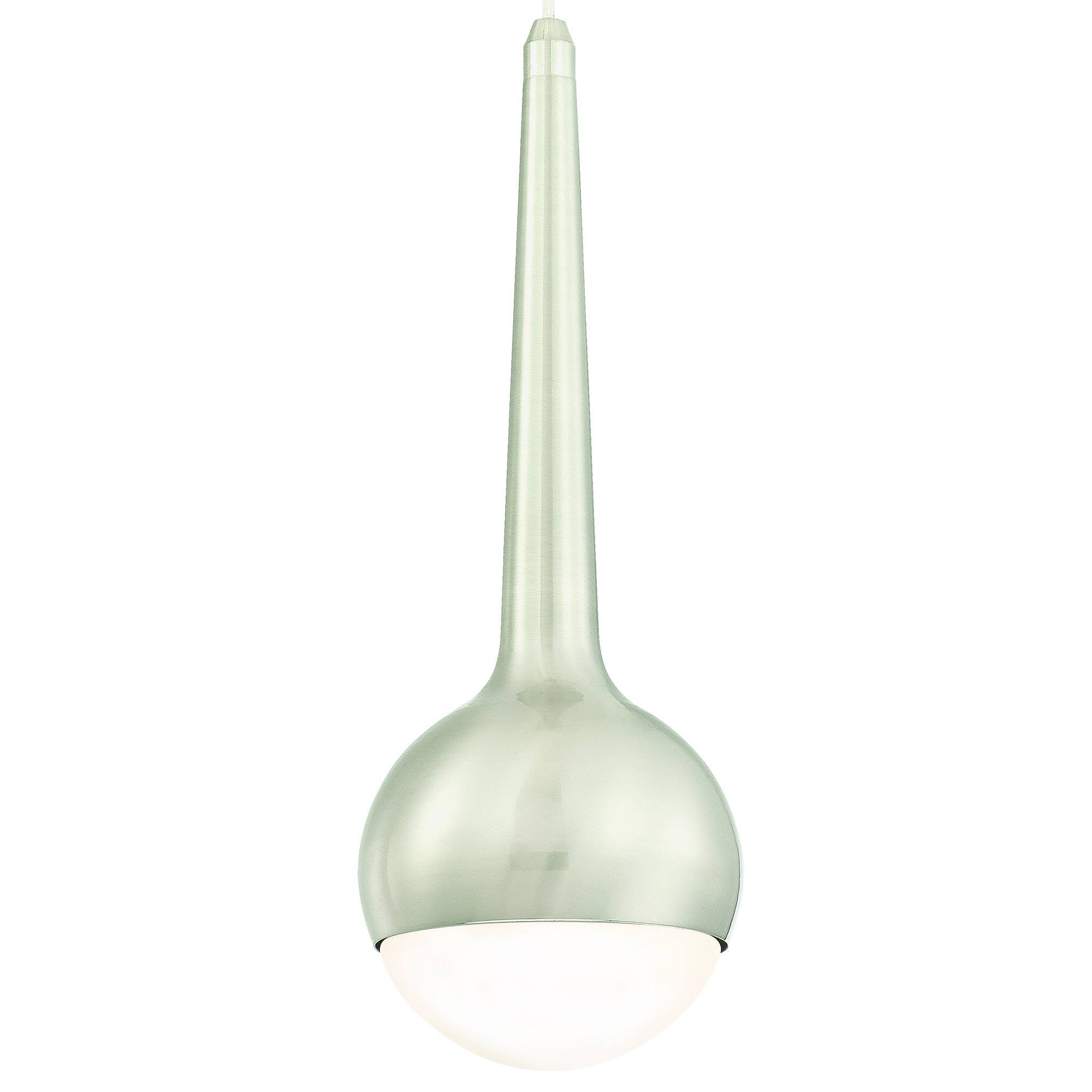 Pendelleuchte Nickel / Opalmilchglas mit dimmbarer LED