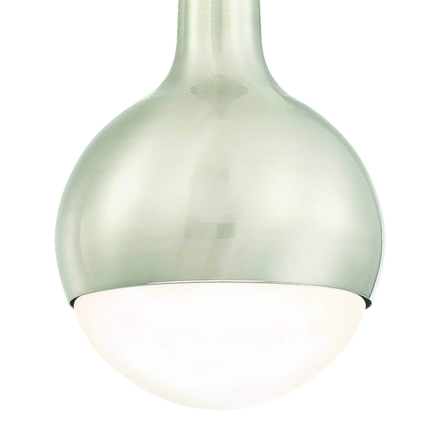 Pendelleuchte Nickel / Opalmilchglas mit dimmbarer LED