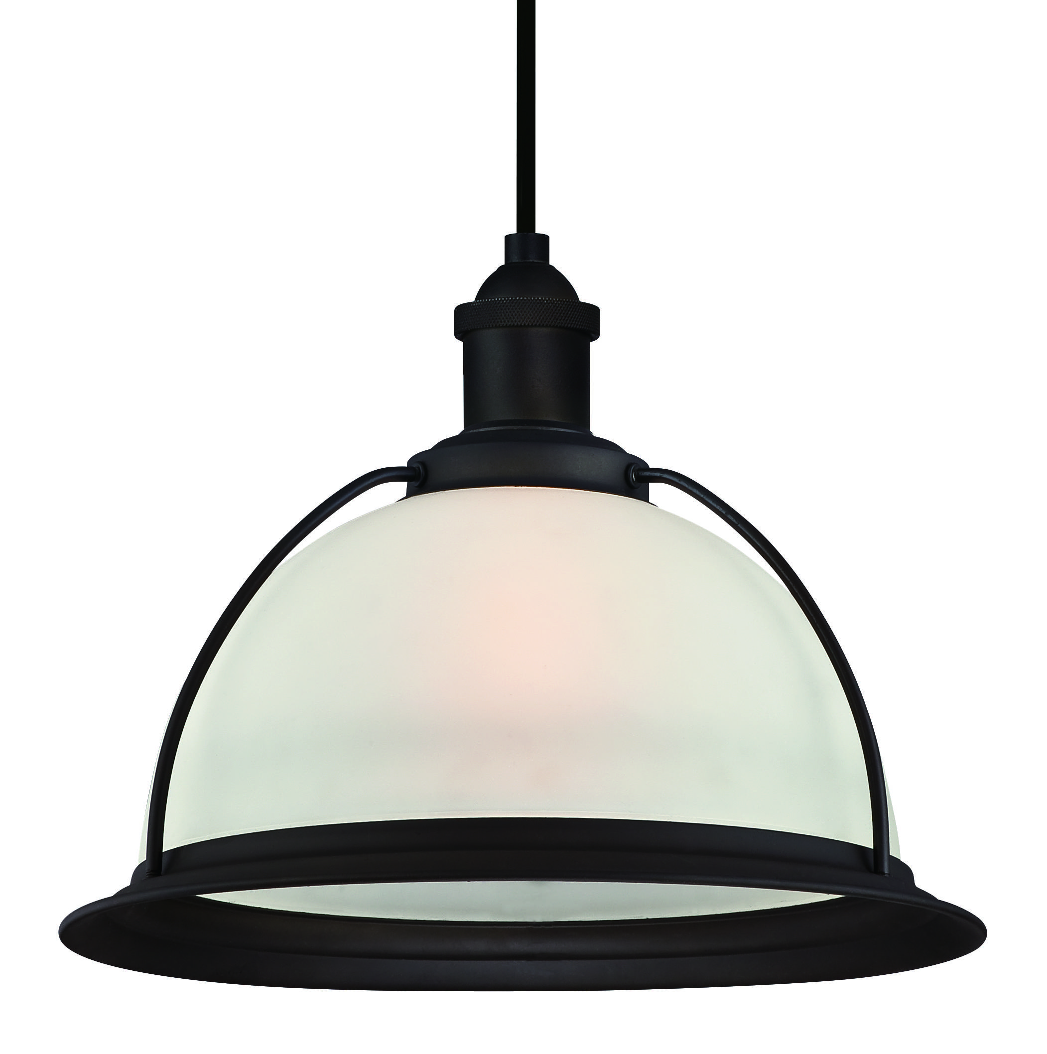 Einflammige Pendelleuchte Retro Bronze und Milchglas
