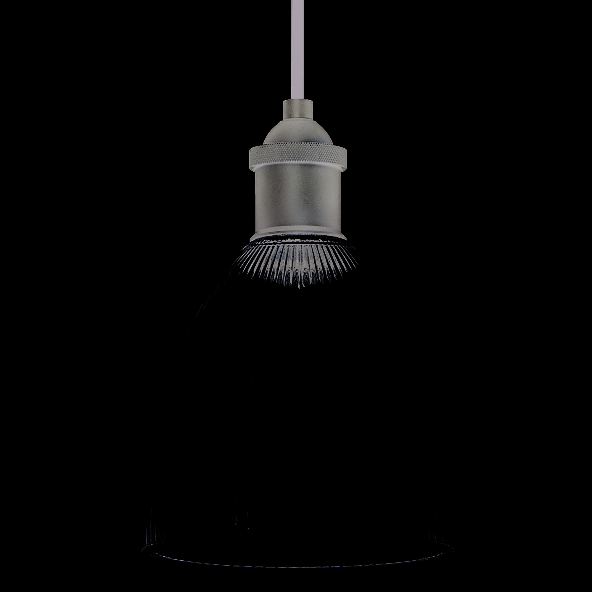 Pendelleuchte Vintage Bronze / Riffelglas mit 1 Lampe