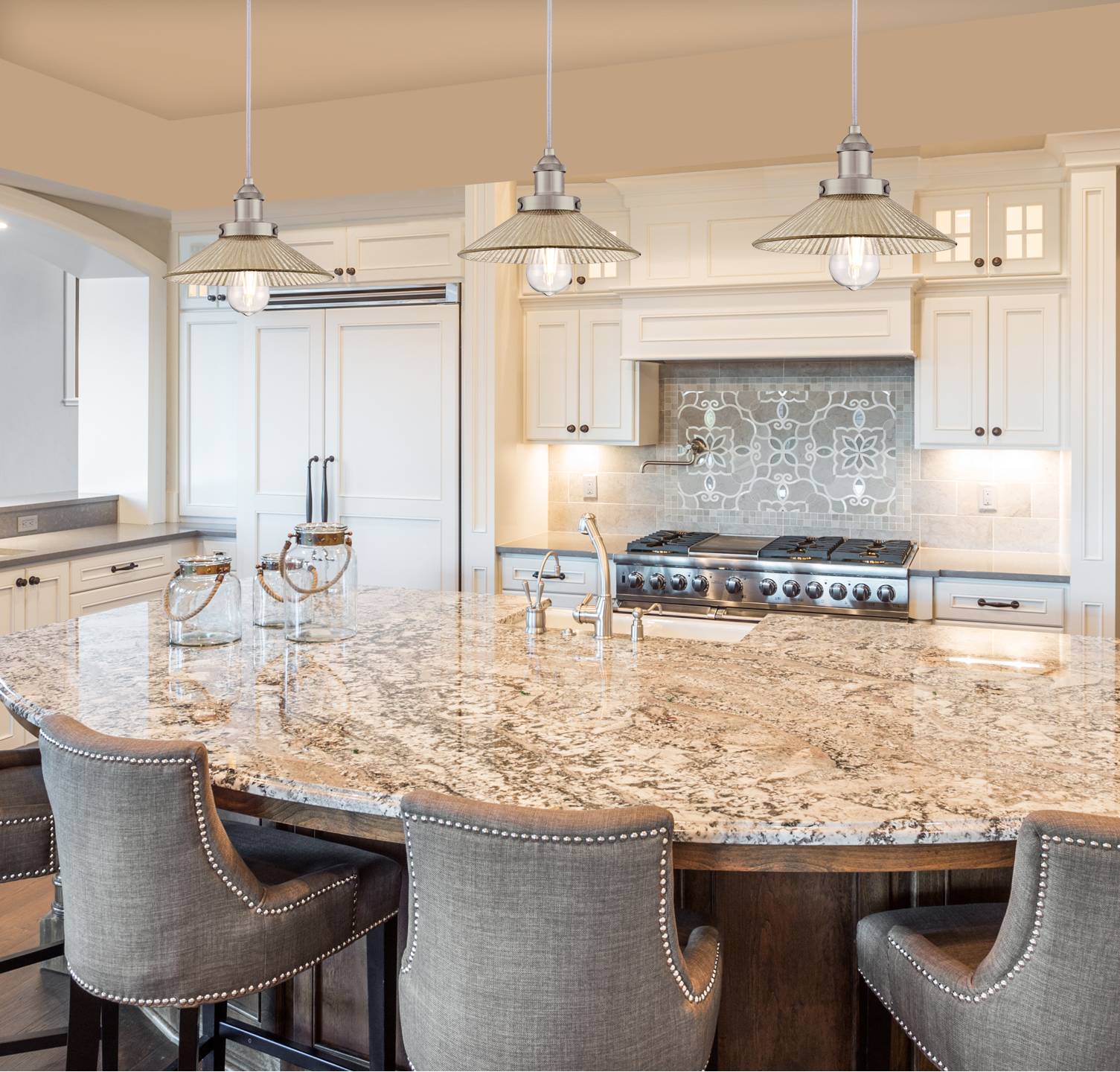 Pendelleuchte Bonnie Nickel / Spiegelglas mit 1 Lampe