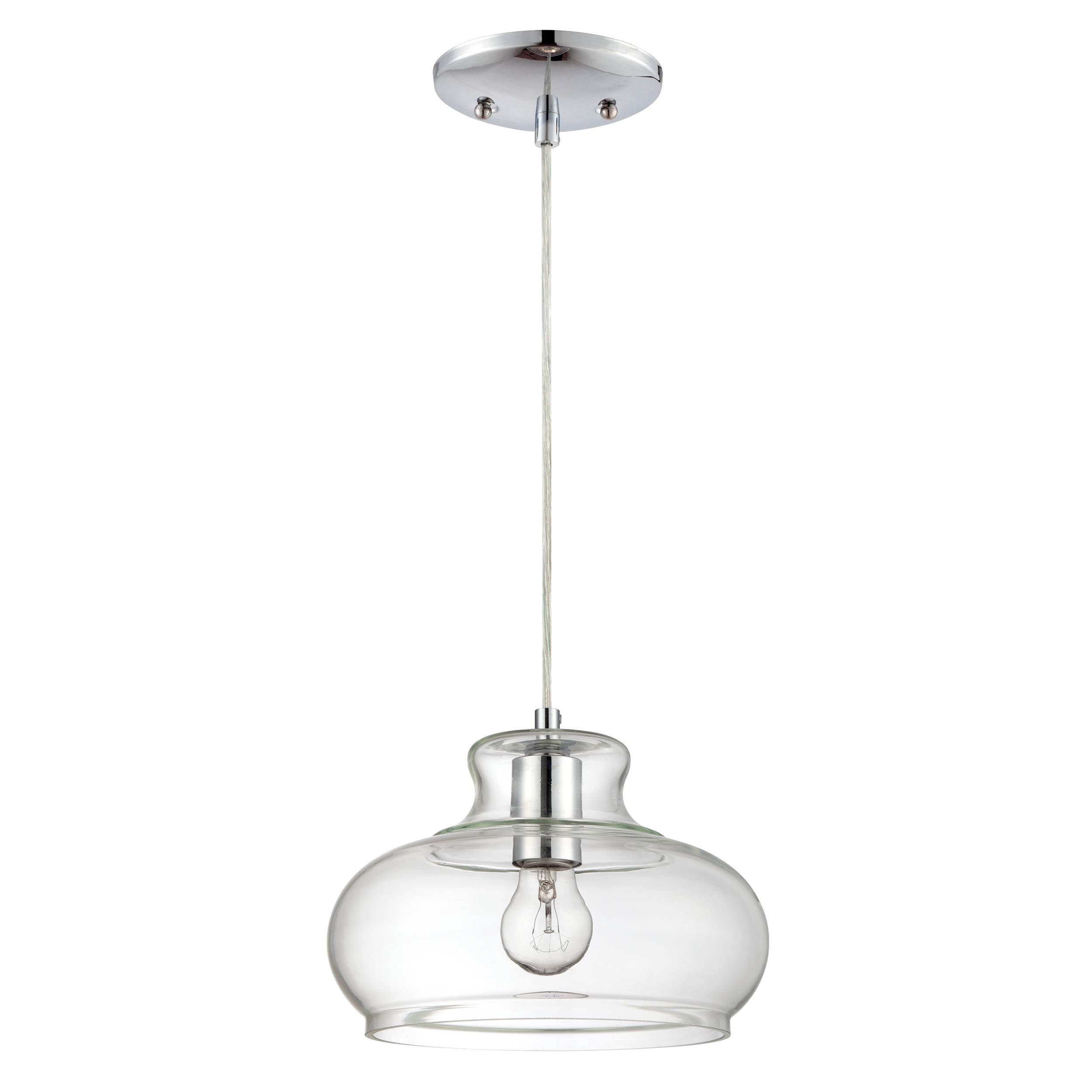 Pendelleuchte Chrom / Klarglas Maxi mit 1 Lampe