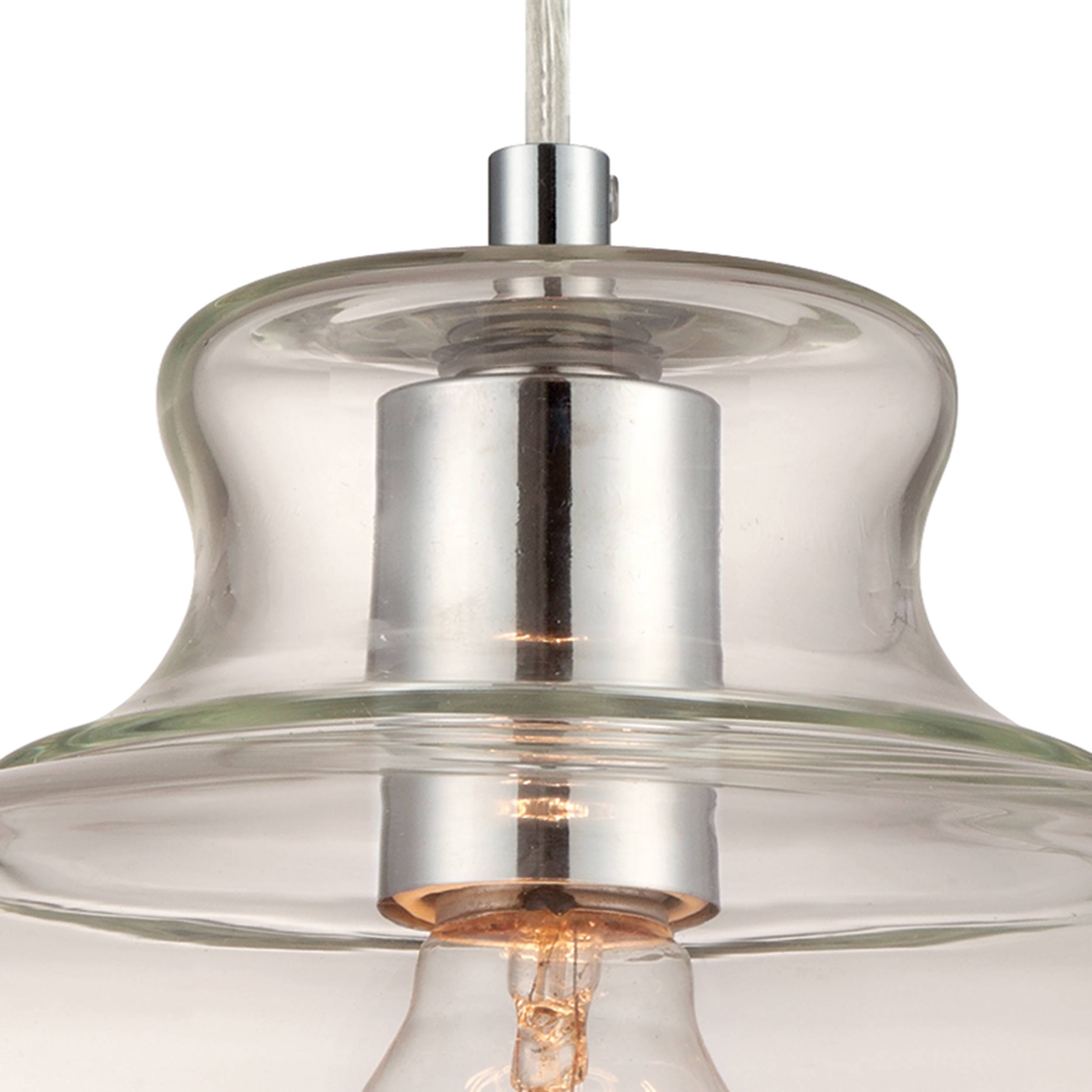 Pendelleuchte Chrom / Klarglas Maxi mit 1 Lampe