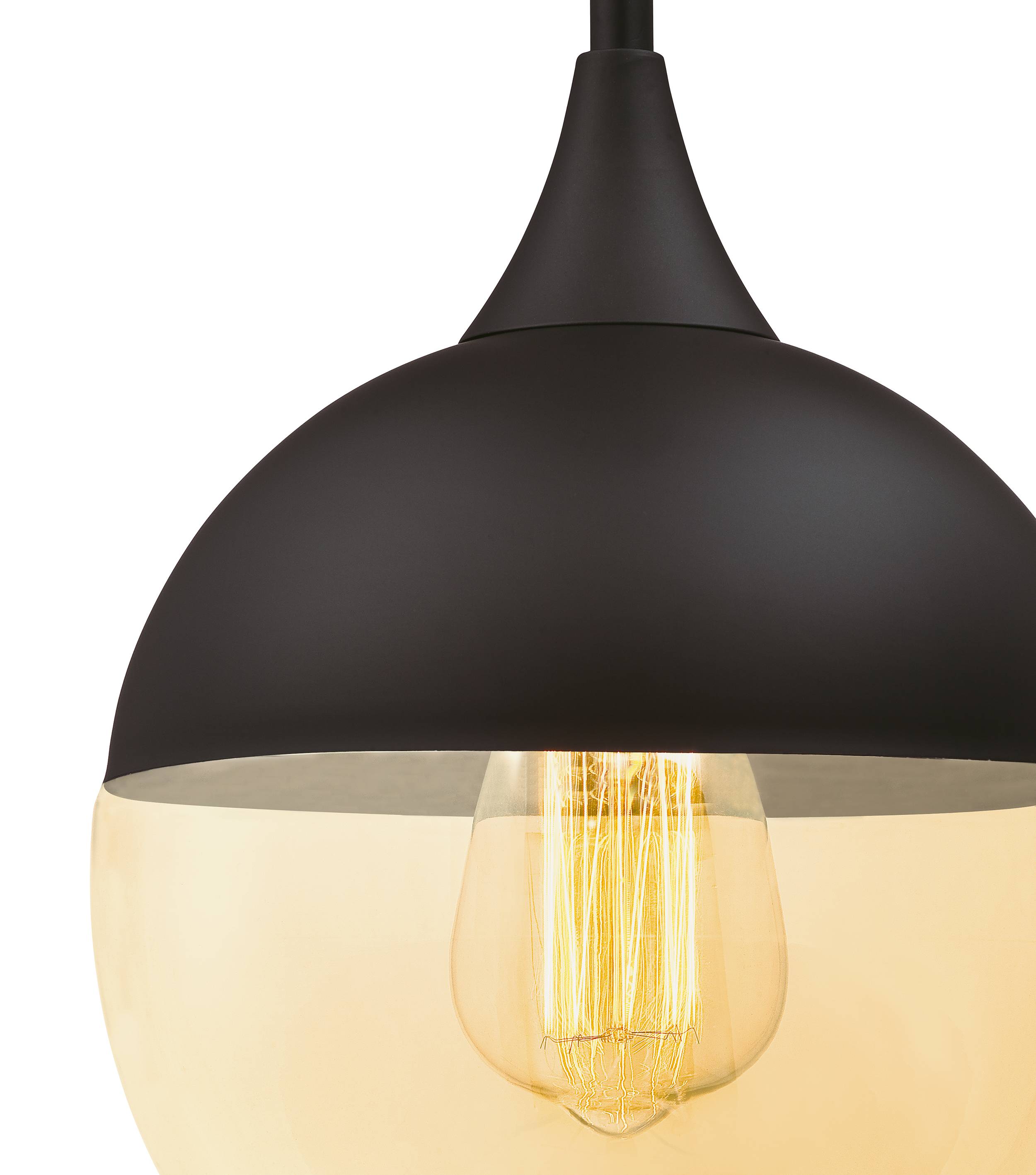 Einflammige Pendelleuchte Art Déco Schwarz