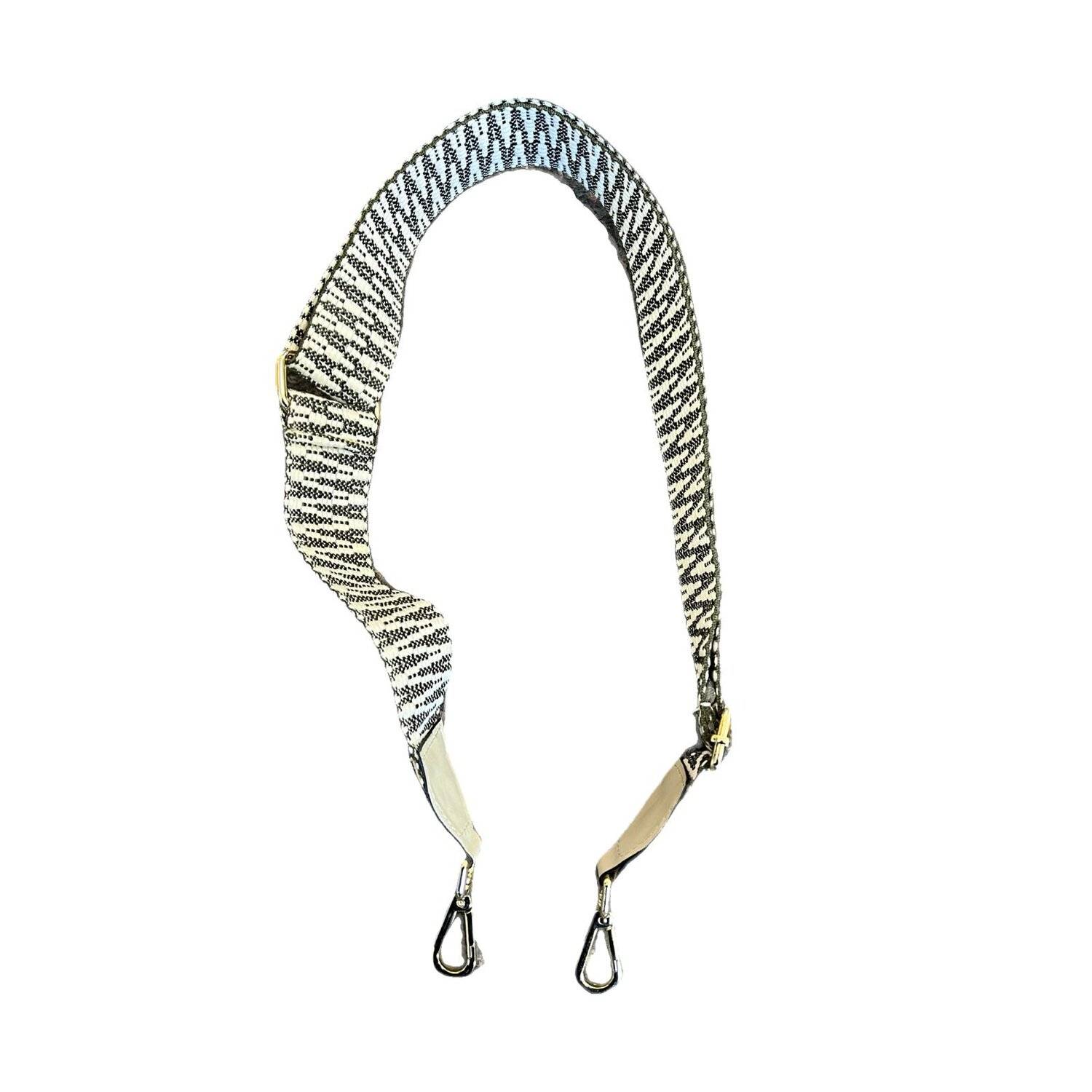 Schulterriemen Baumwolle Verstellbarer 5CM Schultergurt Breiter Taschengurt 94-140cm für Damen und Herren Grün-Weiß