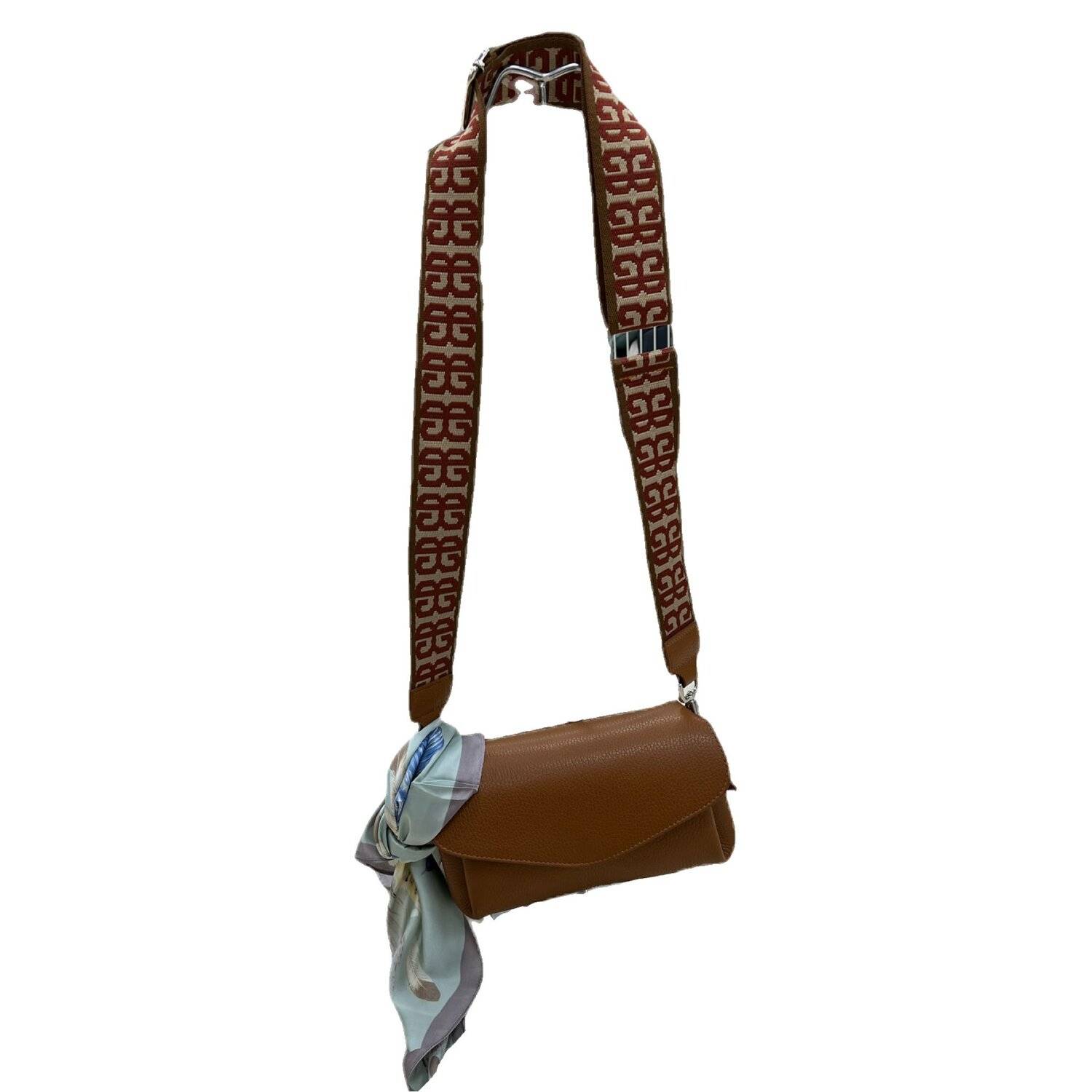 Schulterriemen Baumwolle Verstellbarer 5CM Schultergurt Breiter Taschengurt 94-140cm für Damen und Herren Grün-Weiß