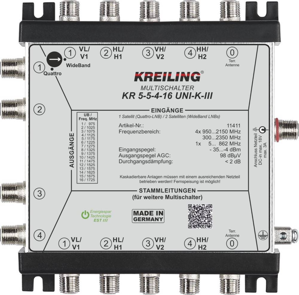 Kreiling Tech. Unicable Kaskaden-MS KR 5-5-4-16UNI-K-III