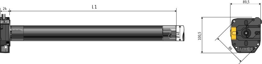 Somfy Rolladenmotor LT 50 Gemini 1043216