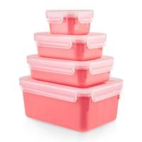 EMSA Clip & Close, Set, Rechteckig, Koralle, Polypropylen (PP), Thermoplastisches Elastomer (TPE), Deutschland, 200 ml