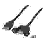 USB2.0 Verlängerungskabel A-A -- St.-Einbaubuchse, 1,8m, schwarz, Classic Multimedia USB USB