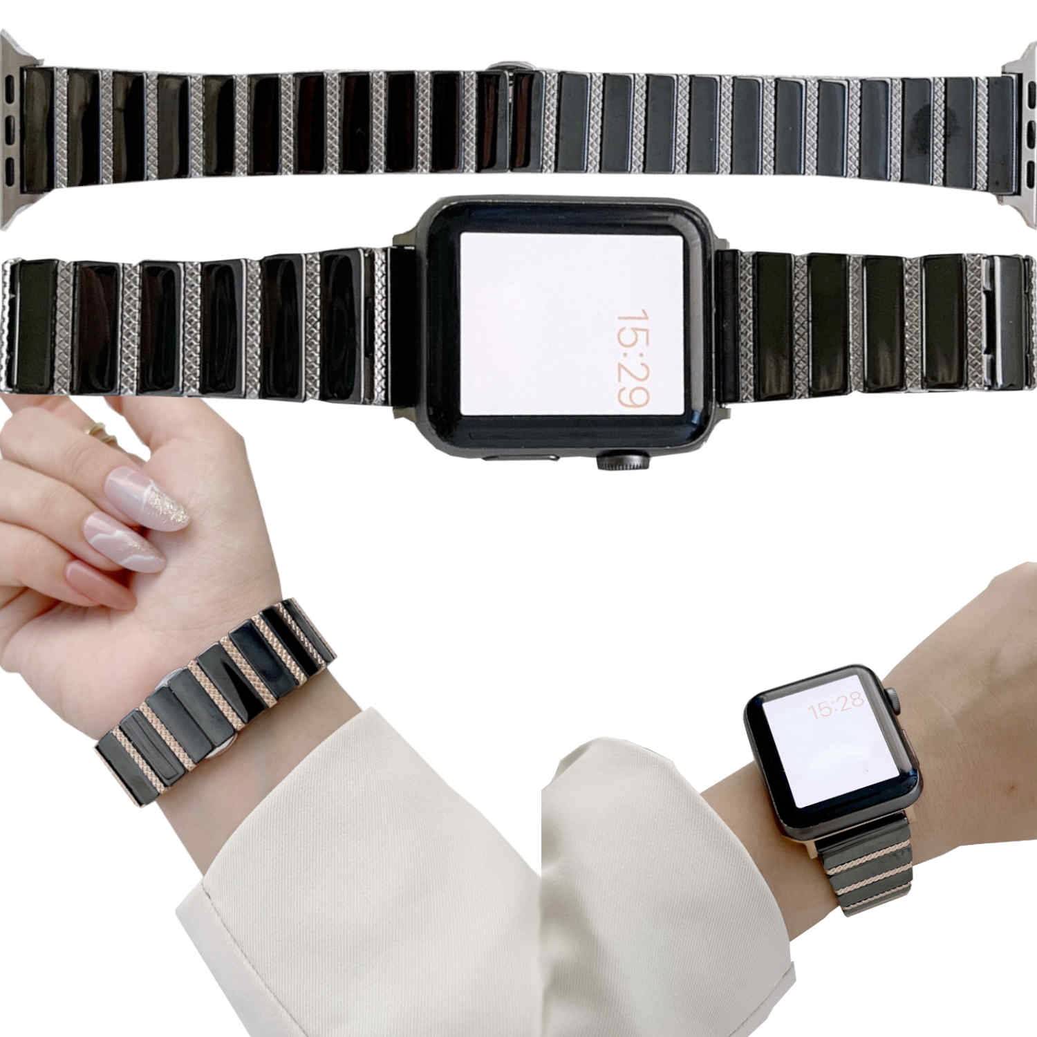 Für Apple Watch Series 10 42mm / 9 8 7 41 / 6 SE 5 4 Magnet Stahl Band