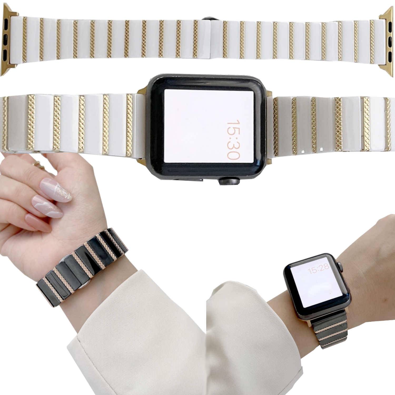 Für Apple Watch Series 10 42mm / 9 8 7 41 / 6 SE 5 4 Magnet Stahl Band