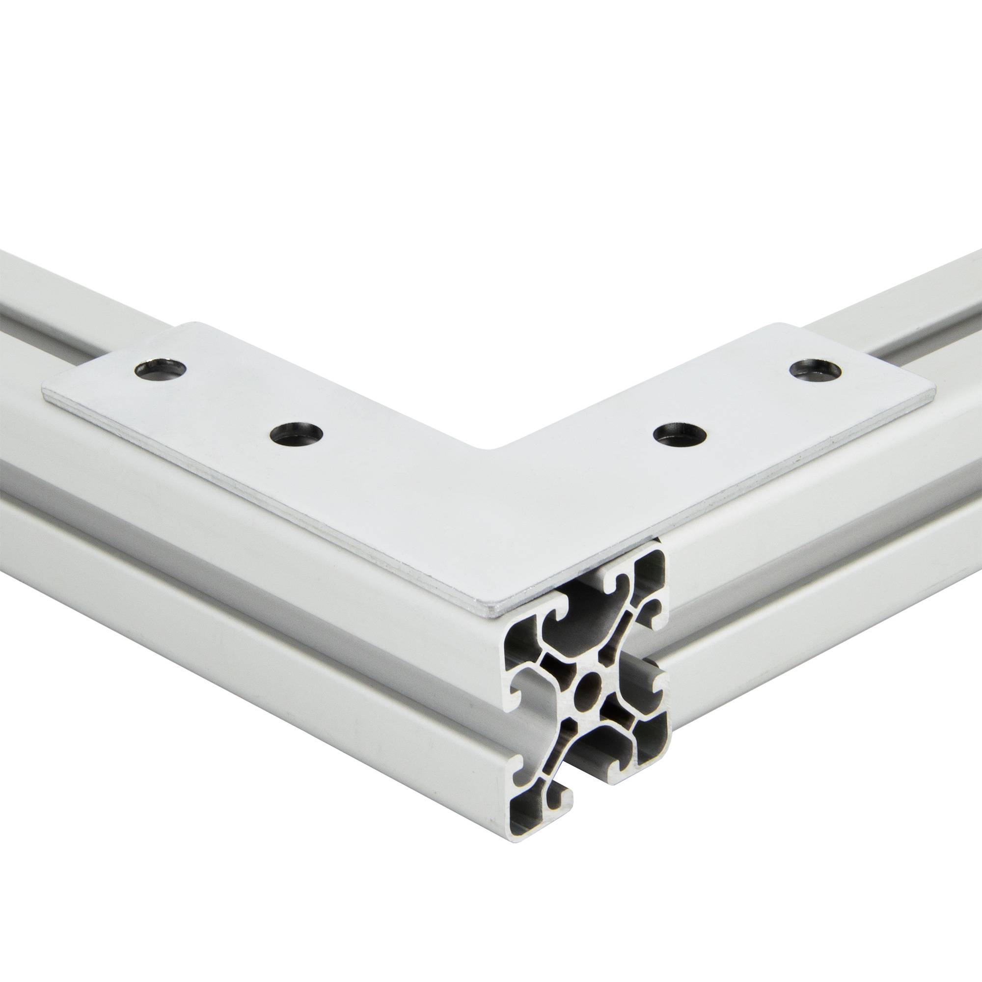 SCHMIDT systemprofile 10x Verbinderplatte L 110x110x36mm Nut 8 Stahl verzinkt Flachwinkel Verbindungsplatte Aluprofil-Zubehör