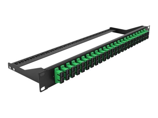 Delock - Patch Panel - Rack montierbar - SC Duplex SM X 24 - Schwarz, grün - 1U - 48.3 cm (19")