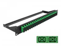 Delock - Patch Panel - Rack montierbar - SC Duplex SM X 24 - Schwarz, grün - 1U - 48.3 cm (19")