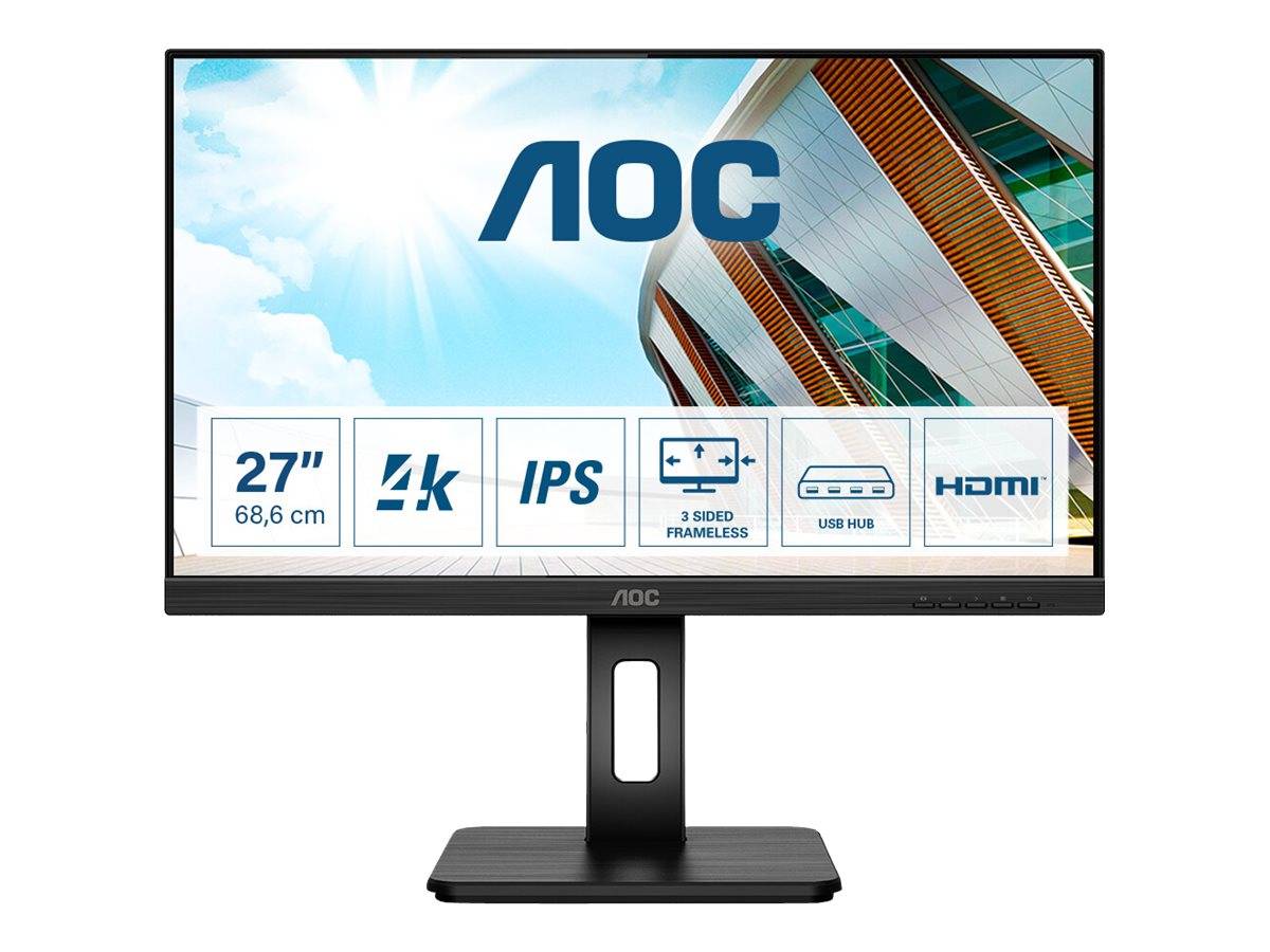 AOC U27P2CA - LED-Monitor - 68.6 cm (27") - 3840 x 2160 4K @ 60 Hz