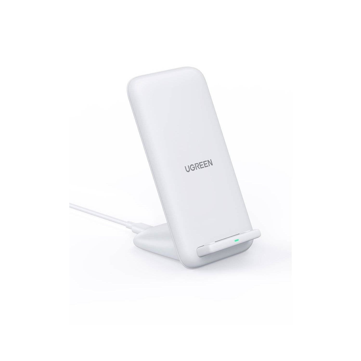 Ugreen 15W Wireless Charger Stand Schnell-Ladegerät Kabellos für Smartphones, weiß
