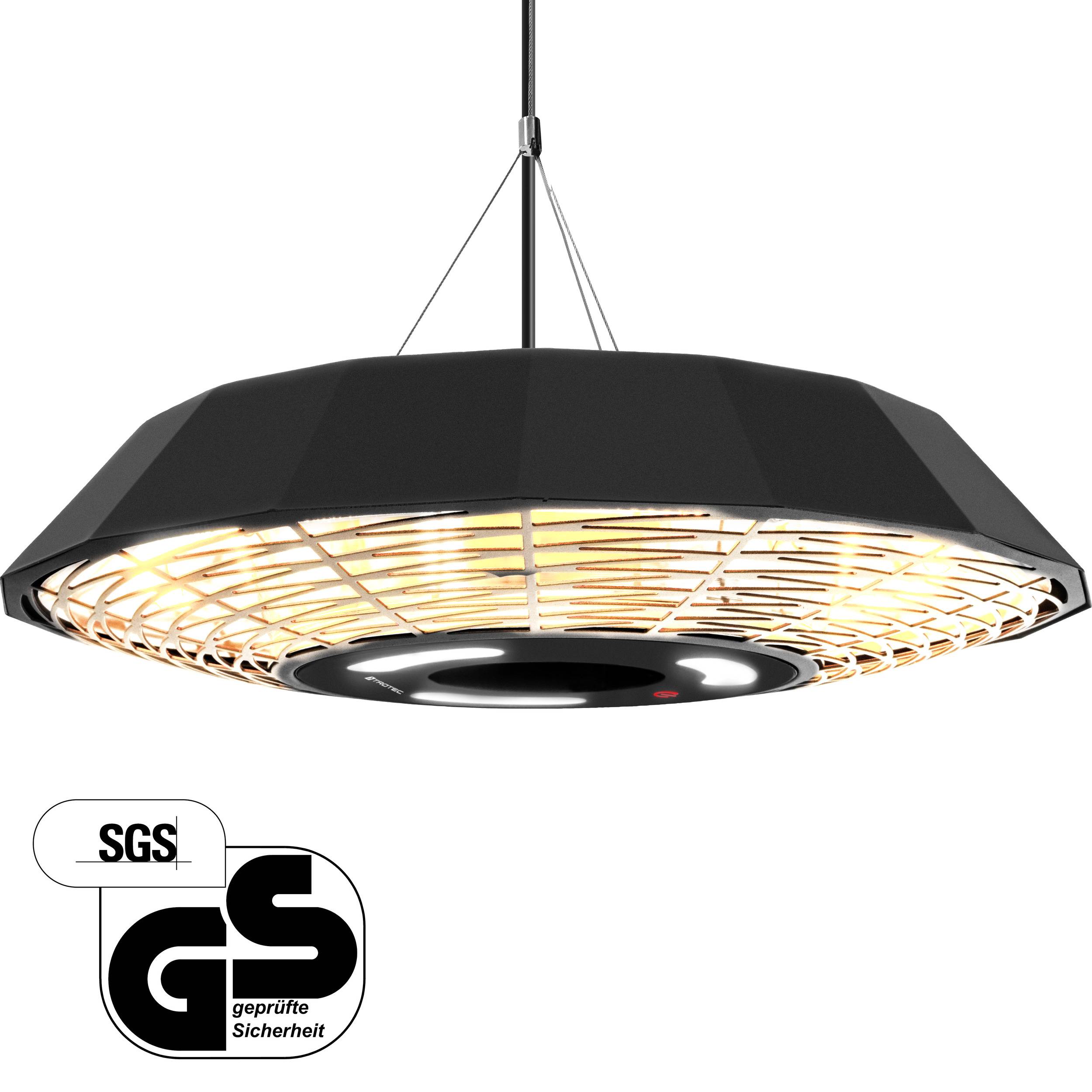 TROTEC Design-Deckenheizstrahler IR 2010 SC | Heizleistung von 2.000 W |Gleichmäßige Rundumwärme für bis zu 12 m²