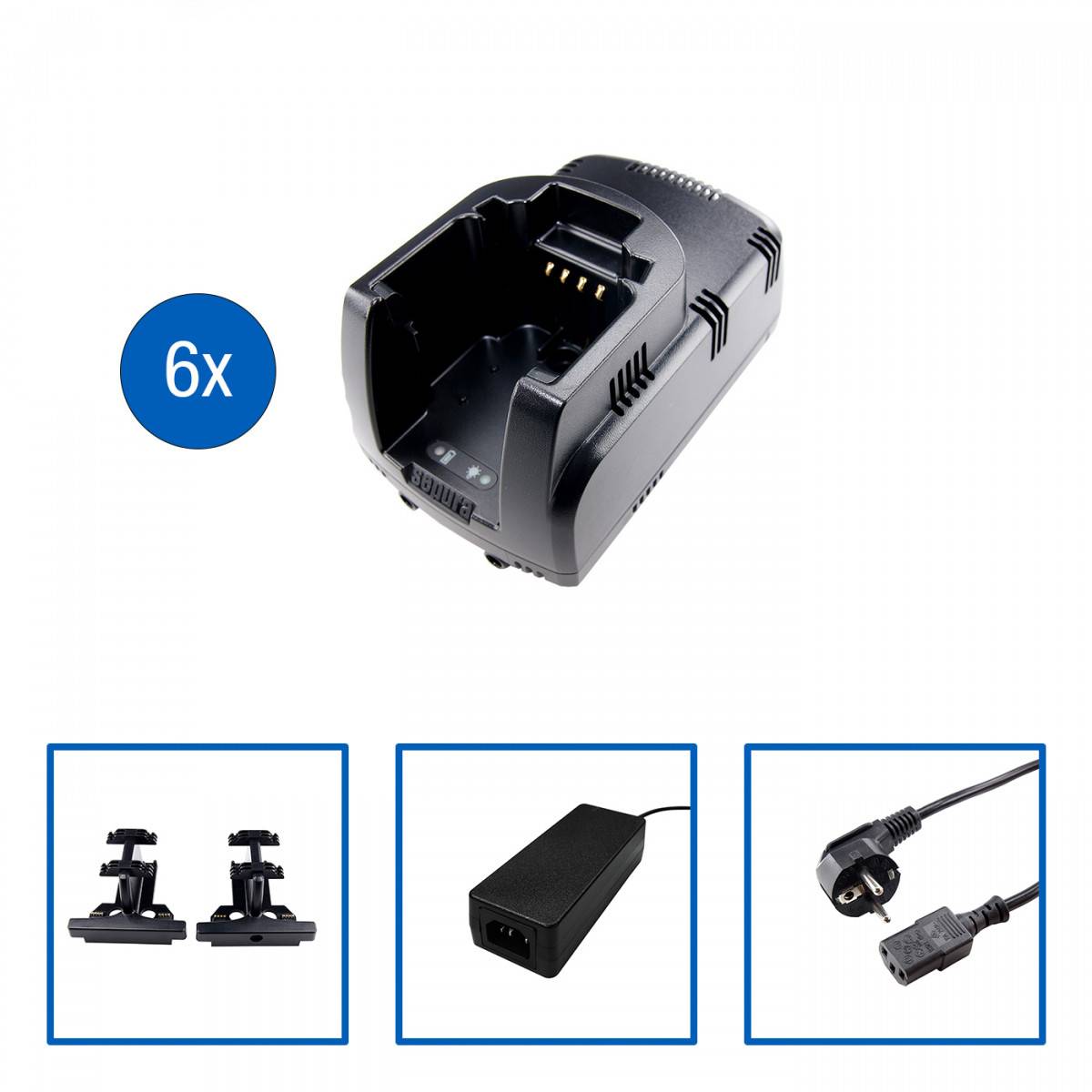 SEPURA 6fach Ladegerät, 230 V, für Gerät mit Akku oder Einzelakku für Sepura STP8X 41800972